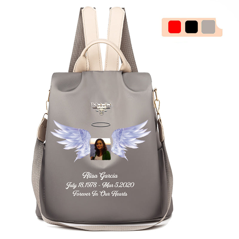 Angel Wings Personalized Photo Memorial Backpack