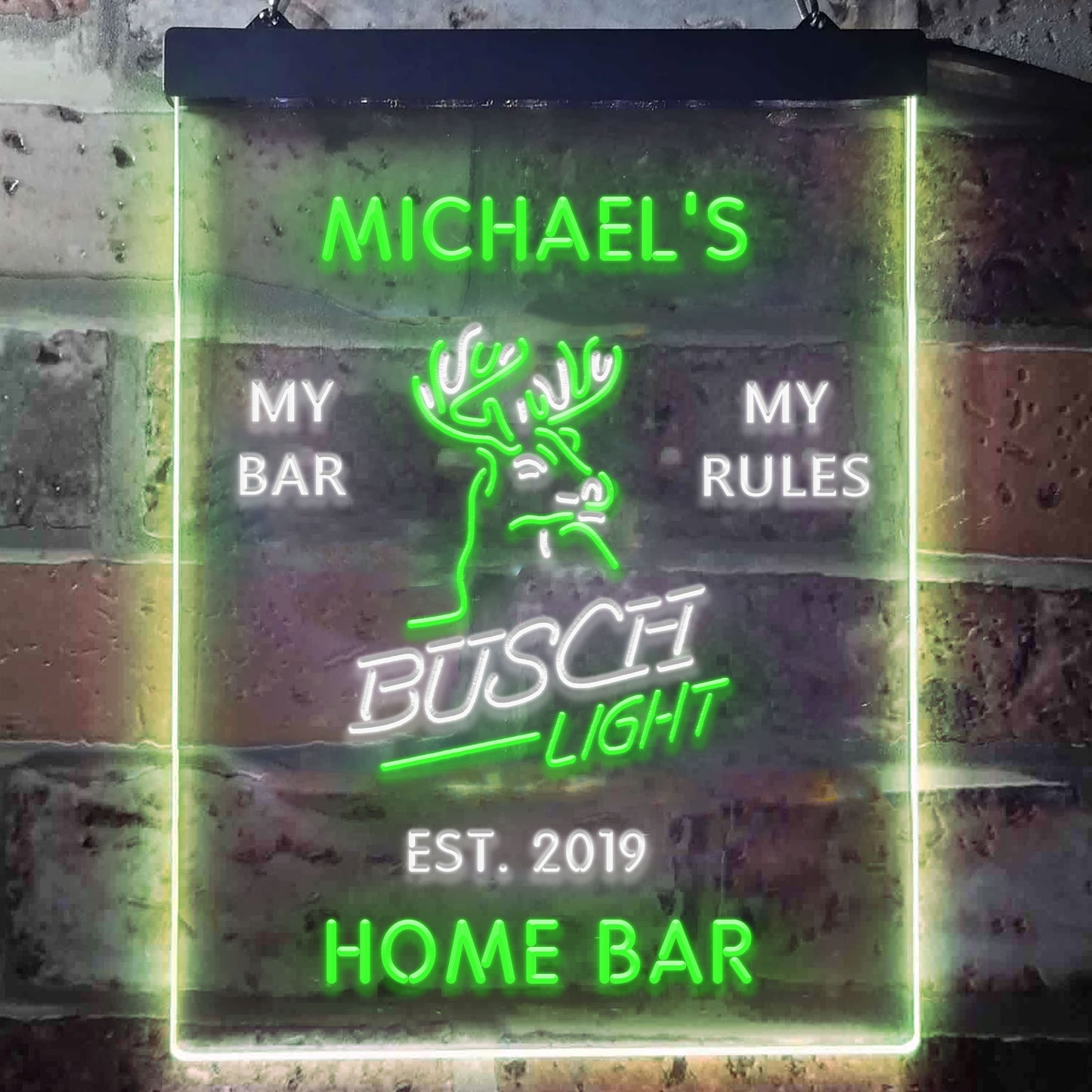 Personalized Busch Light Beer Deer Bar Acrylic Neon-Like LED Sign
