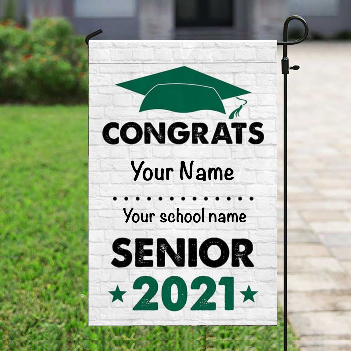 Congrats Senior 2021 Personalized Garden Flag