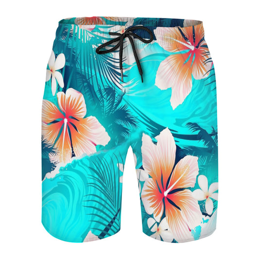 Hibiscus Flowers At The Beach Graphic Men's Swim Trunks No.7IRCRN