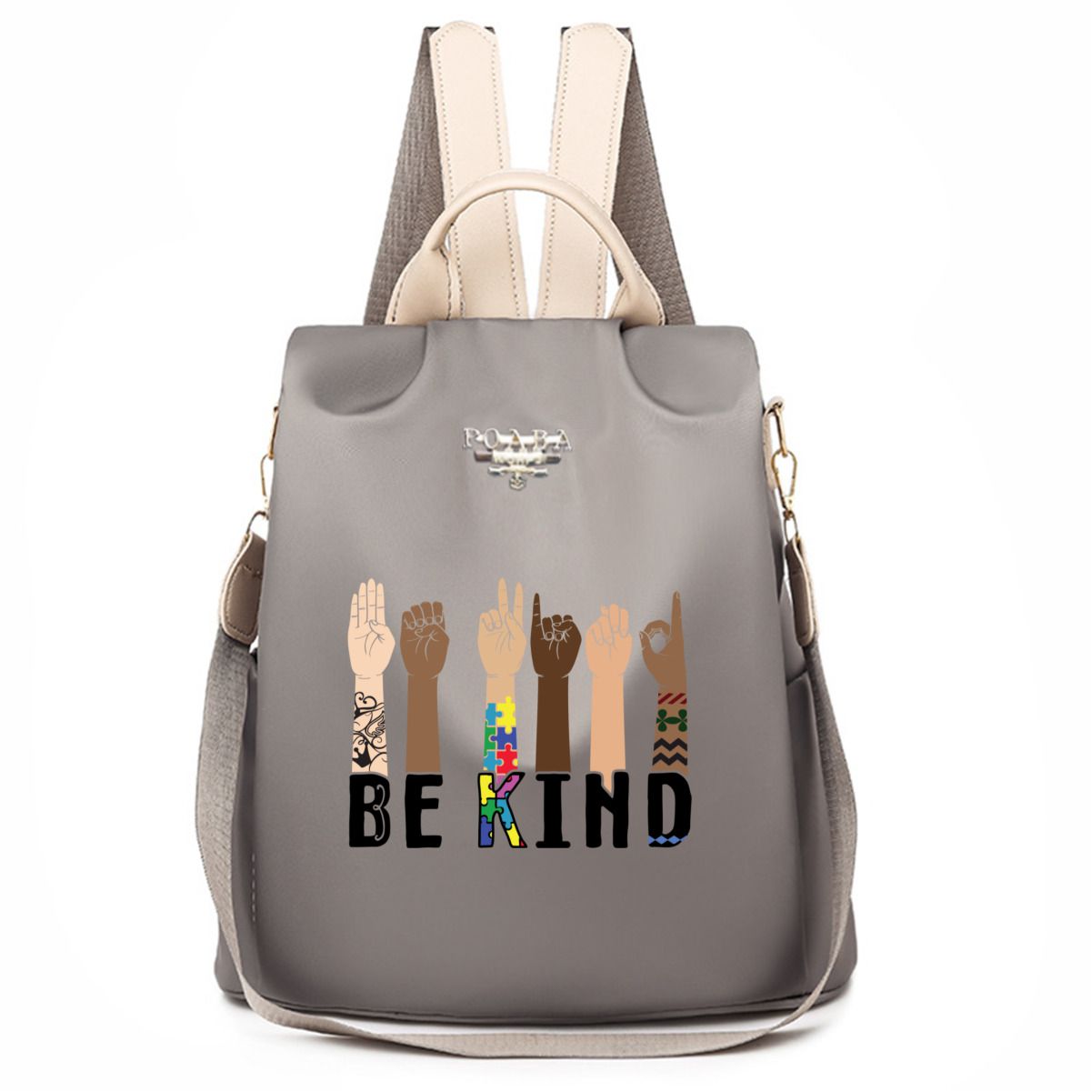 Be Kind Hand Backpack No.CAWPJC