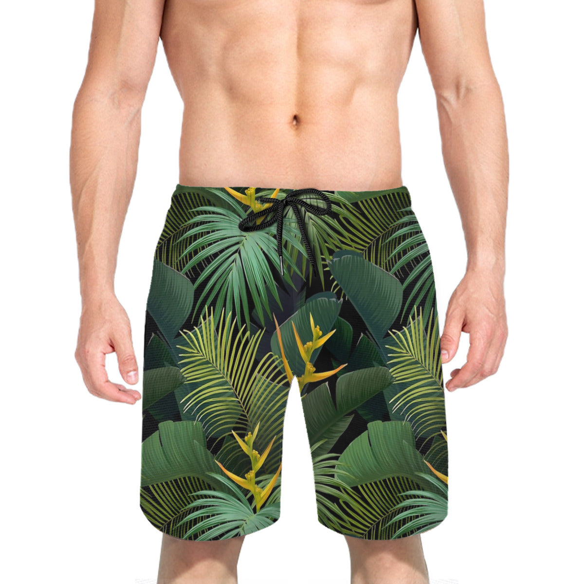 Dark Jungle Graphic Men's Swim Trunks No.D8K7FM