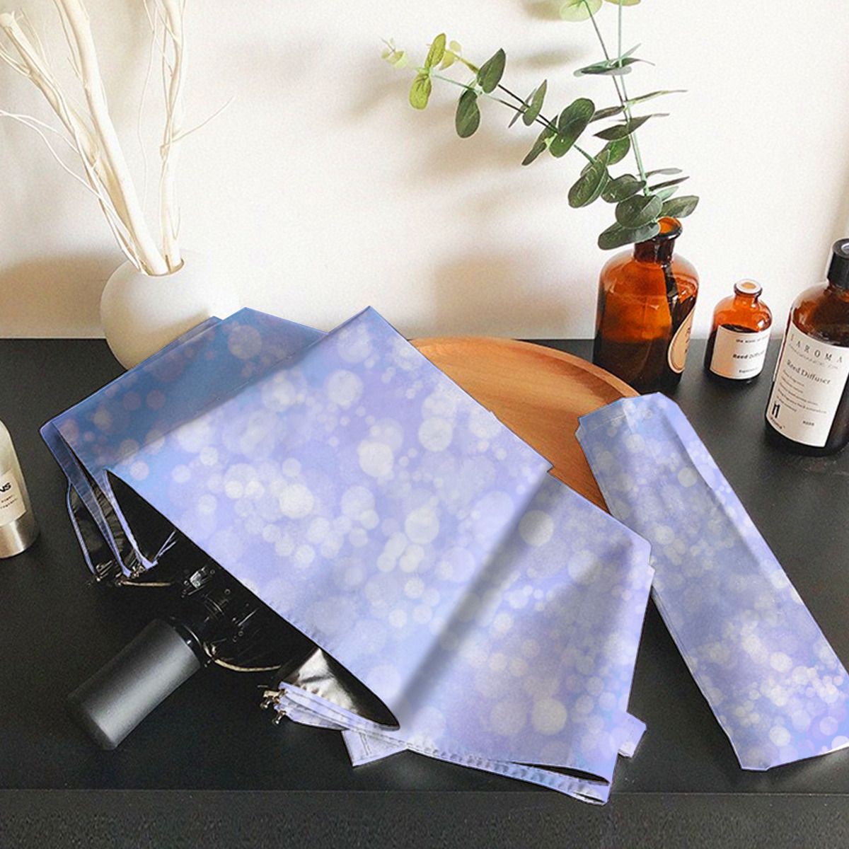 Blue Bokeh Fleece Umbrella No.DQYVSP