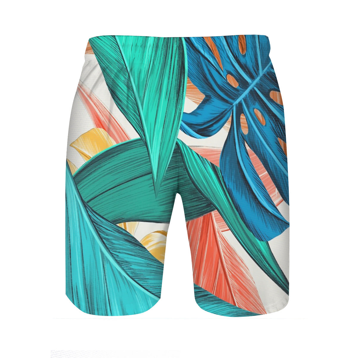 Colorful Tropical Monstera Leaves Graphic Men's Swim Trunks No.EMDY4N
