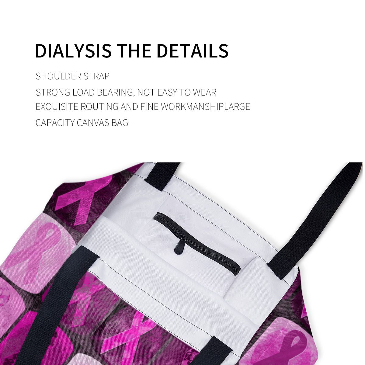 Breast Cancer Awareness Canvas Bag No.ZAIVXS