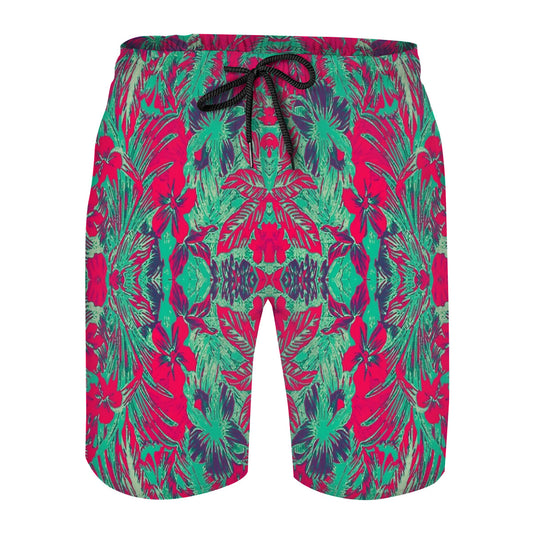 Hawaiian Style 3 Graphic Men's Swim Trunks No.GAN8BA