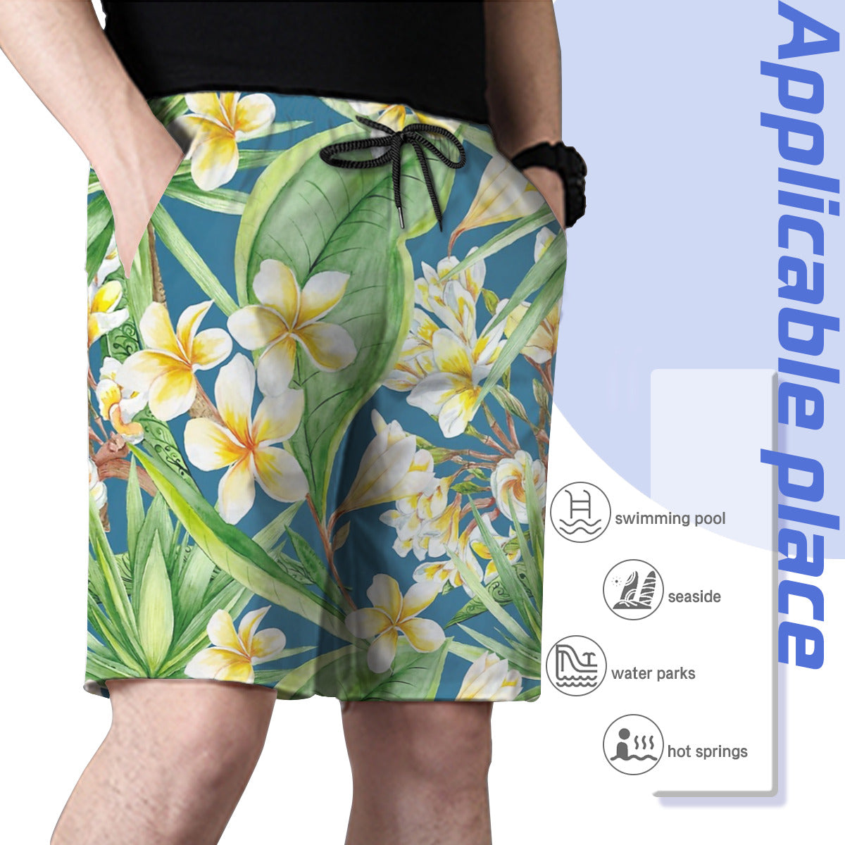 Fresh Tropics Graphic Men's Swim Trunks No.HDKNMA