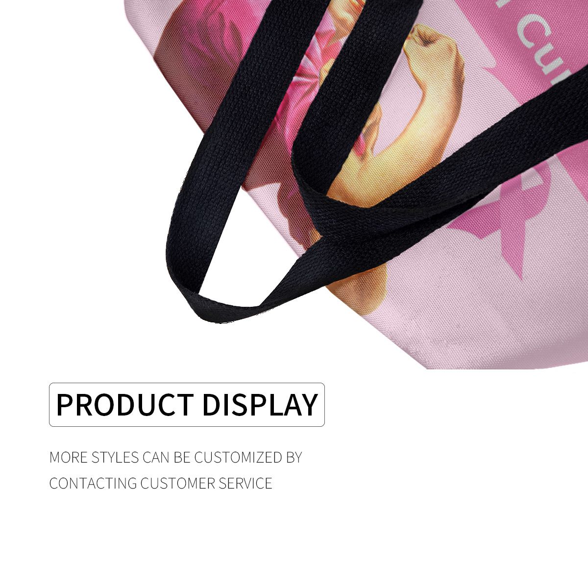 Breast Cancer Awareness Rosie the Riveter Canvas Bag No.QHLOCQ