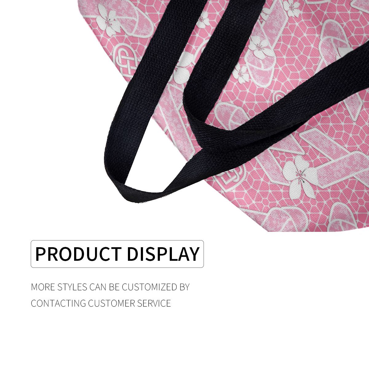 White Lace Pink Breast Cancer Awareness Canvas Bag No.3BRIGK