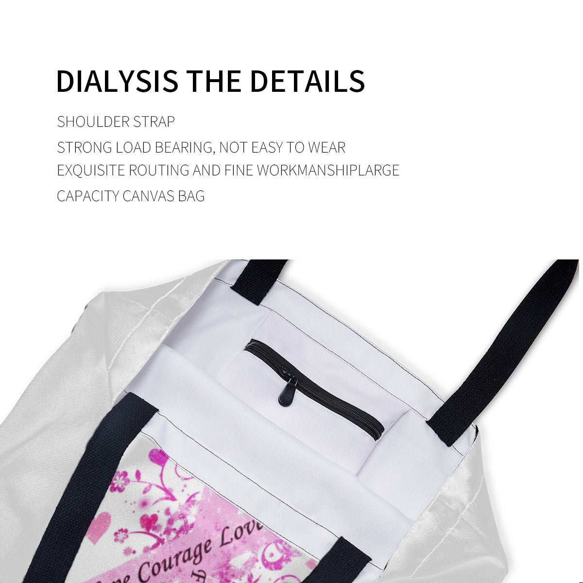Breast Cancer Awareness Canvas Bag No.ICP98S