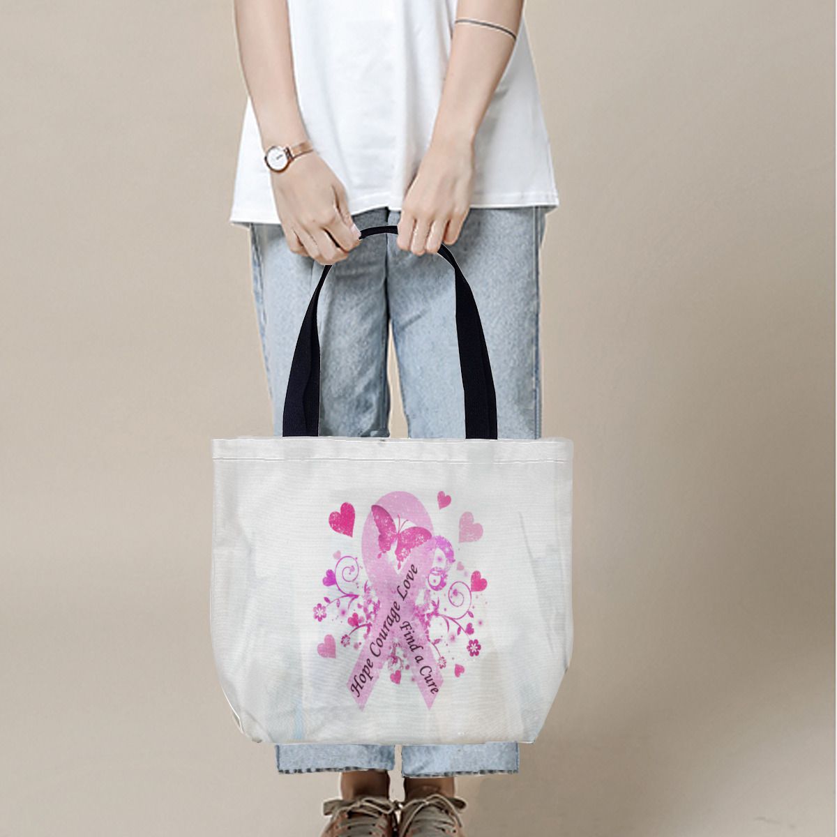 Breast Cancer Awareness Canvas Bag No.ICP98S