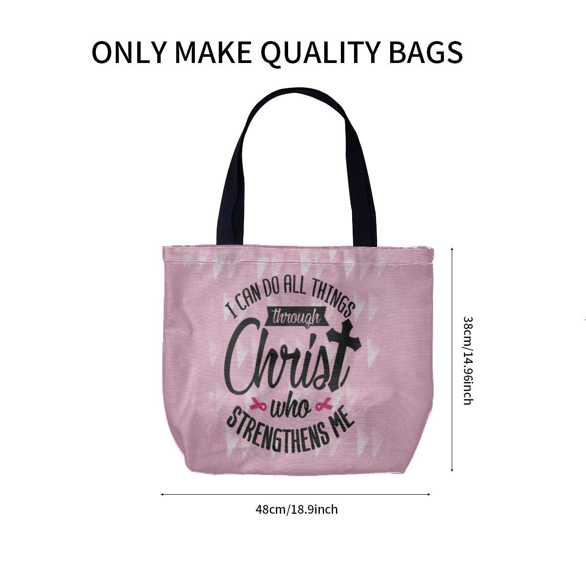 I can do all things through Christ Breast Cancer Canvas Bag No.F9EK8K