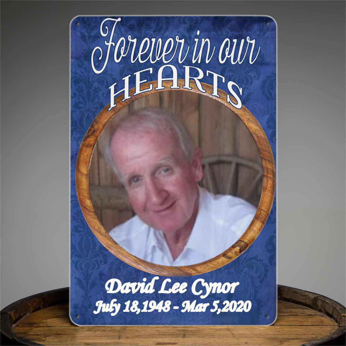 Memorial Tin Signs, Cemetery Decoration, Forever in our hearts, Personalized Tin Signs, Custom Tin Signs