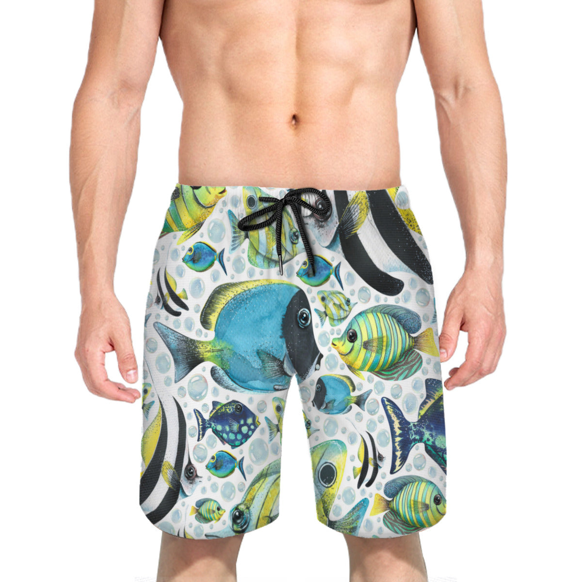 Colorful Bright Tropical Fish Men's Swim Trunks No.NK2J78