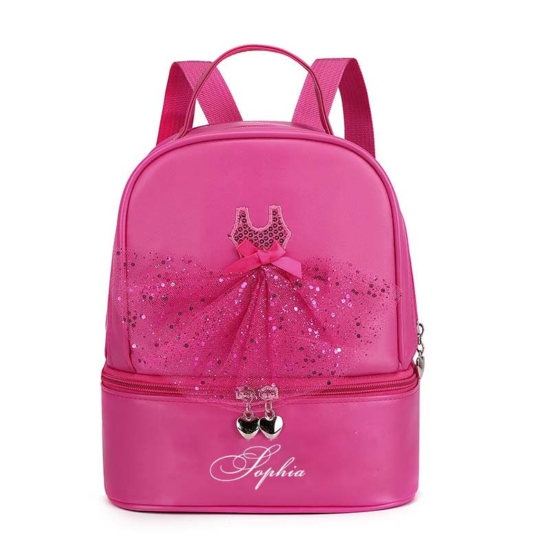Dance Bags| Personalized Kids Ballerina Backpacks | Girl Preschool Book Bag with Shoe Compartment