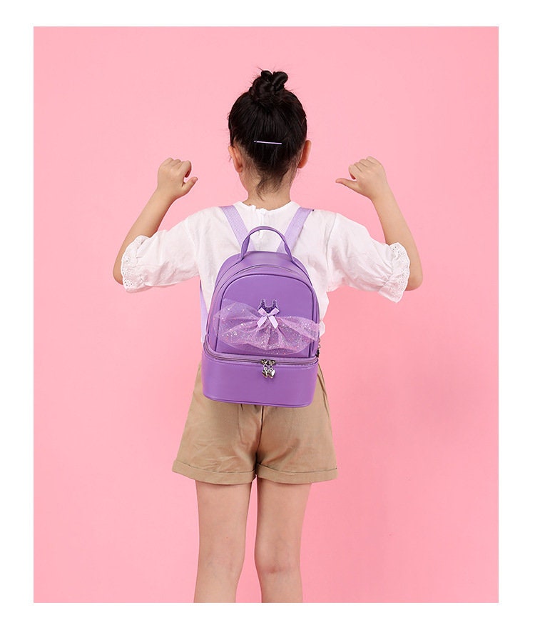 Dance Bags| Personalized Kids Ballerina Backpacks | Girl Preschool Book Bag with Shoe Compartment
