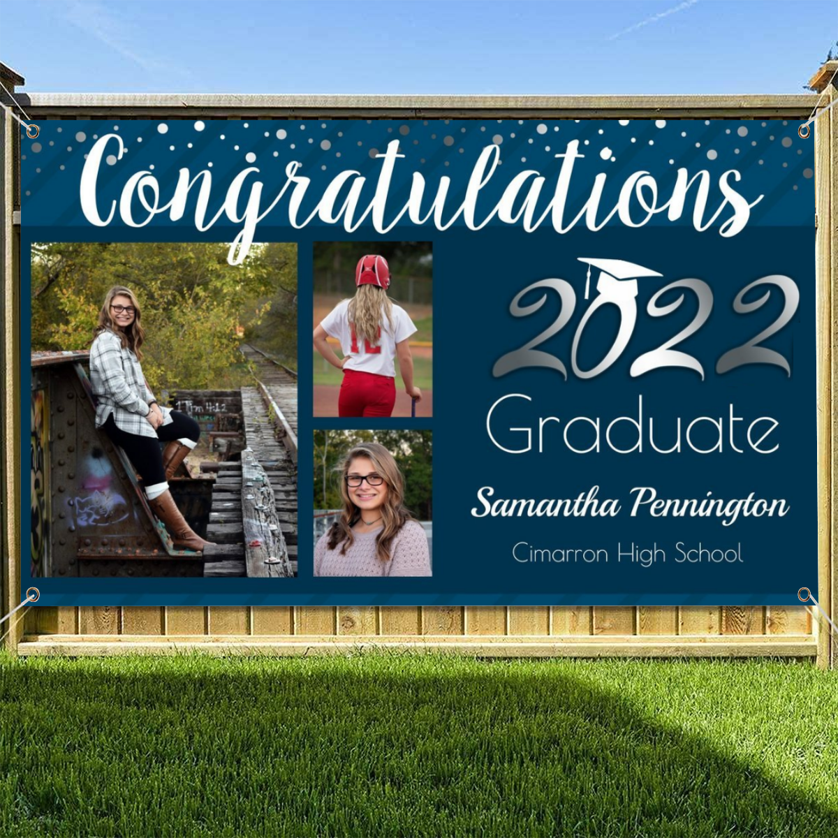 Personalized Name/Photo, Graduation Class of 2022 Photo Collage Banner