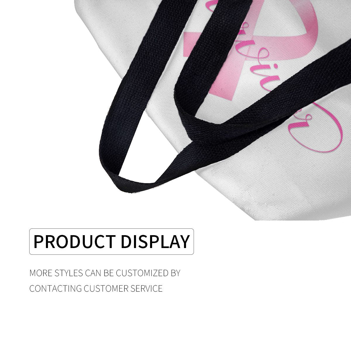Pink Support Ribbon Breast Cancer Survivor Canvas Bag No.T2SRWP