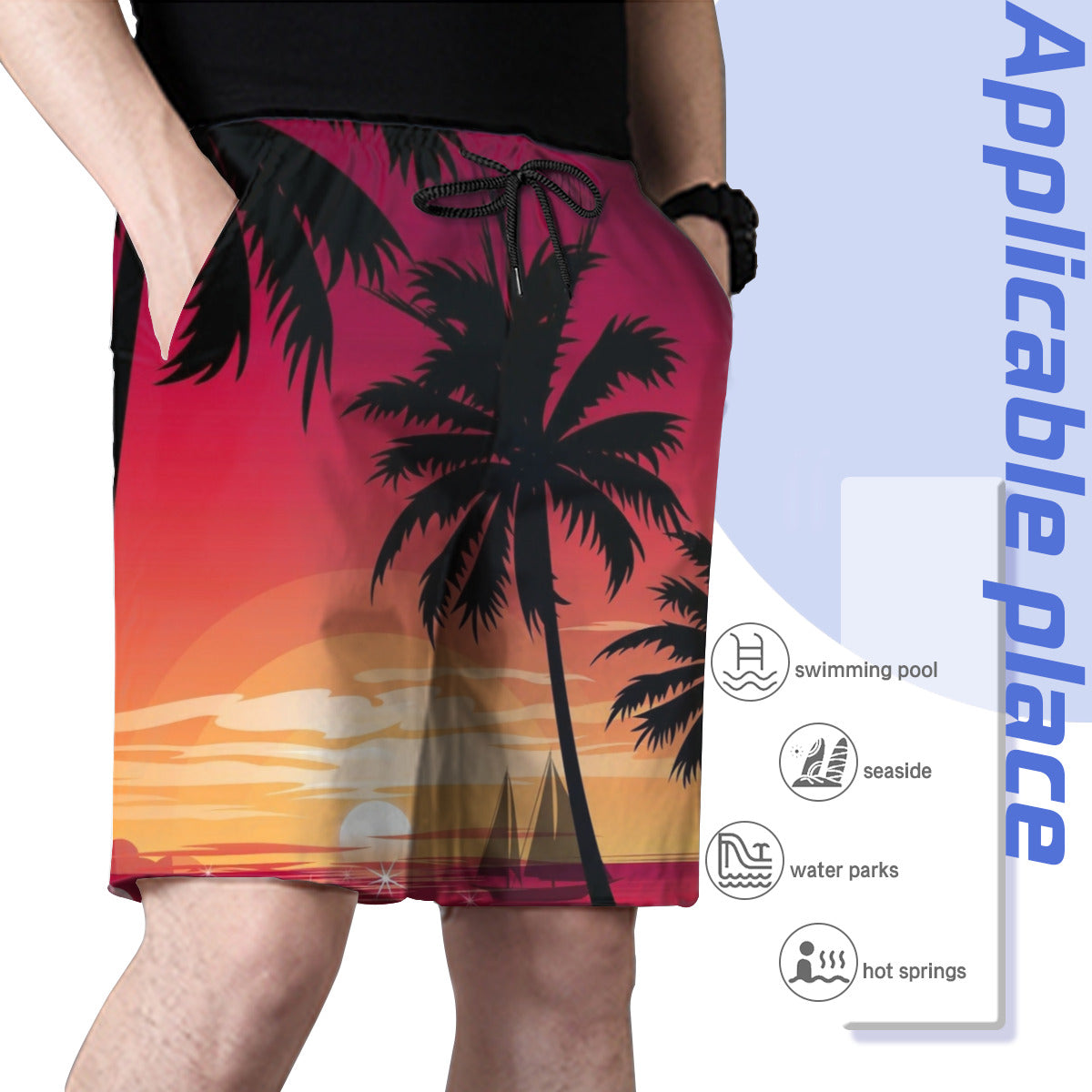 Hawaii Pattern 043 Men's Swim Trunks No.UIVKTJ