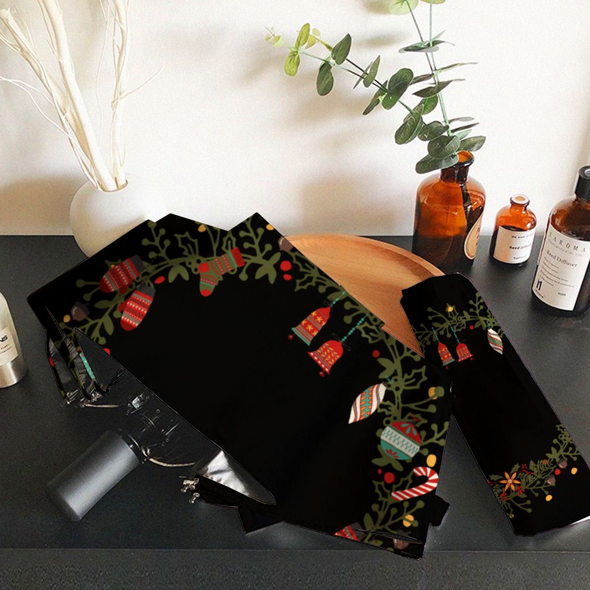 Woodland Wreath Design - Christmas Umbrella No.WA5N6B