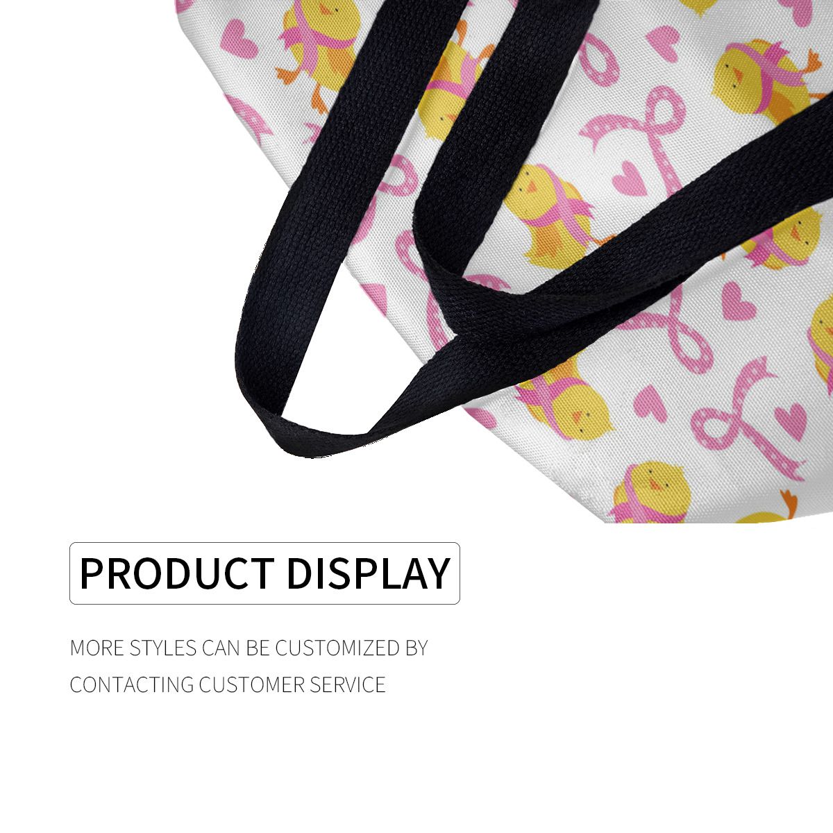 Breast Cancer Awareness Ribbon Chick Canvas Bag No.YDQQ37