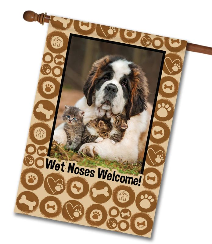 Wet Noses Welcome – Personalized Photo & Name – Garden Flag & House Flag