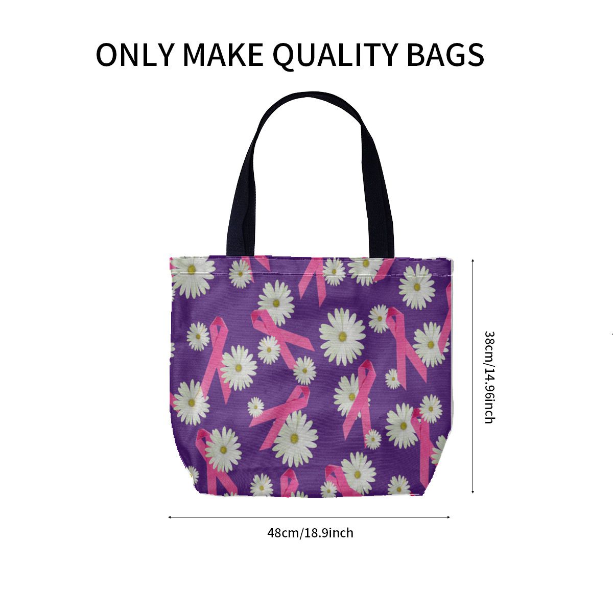 Breast cancer awareness pink ribbon daisies Canvas Bag No.9TMTO3