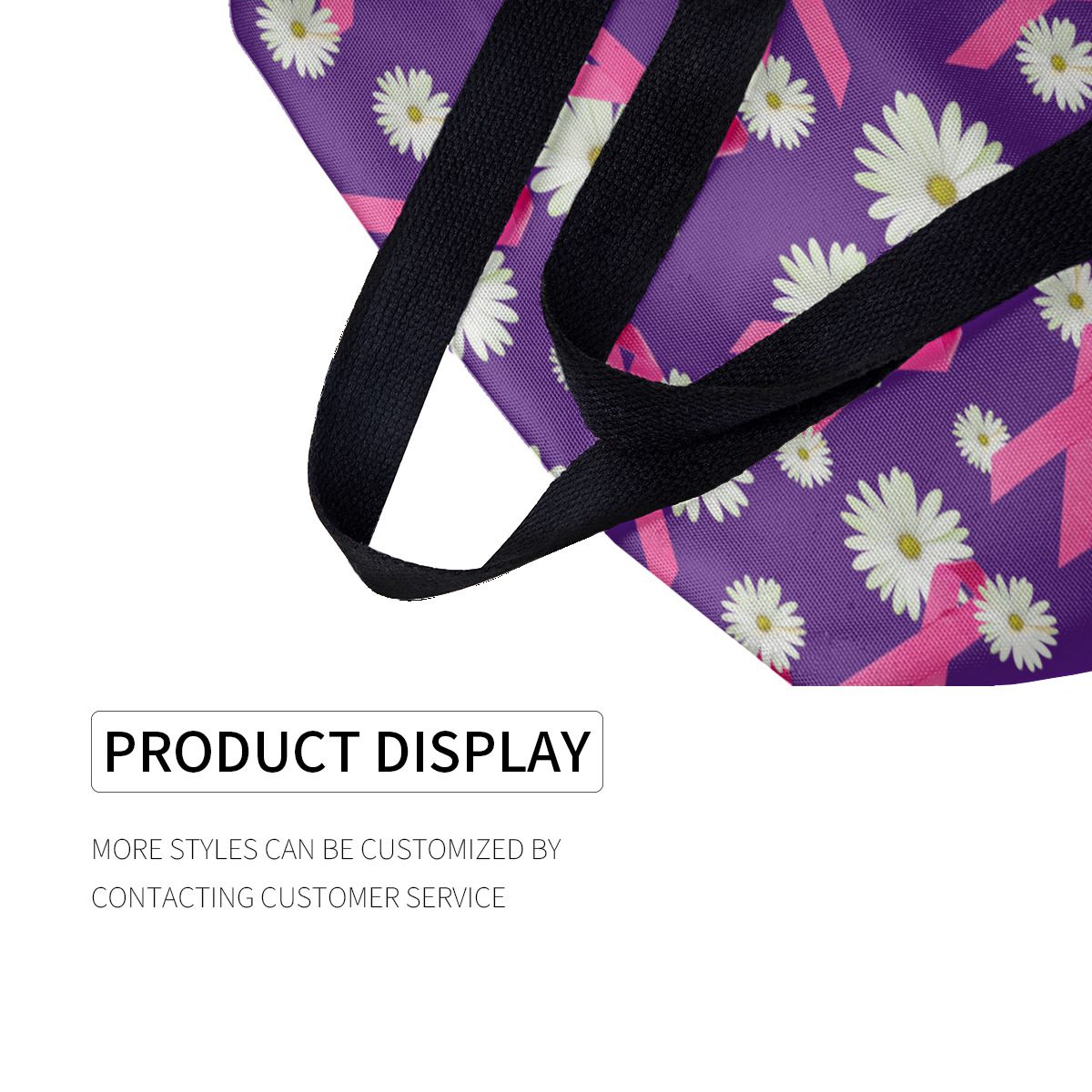 Breast cancer awareness pink ribbon daisies Canvas Bag No.9TMTO3