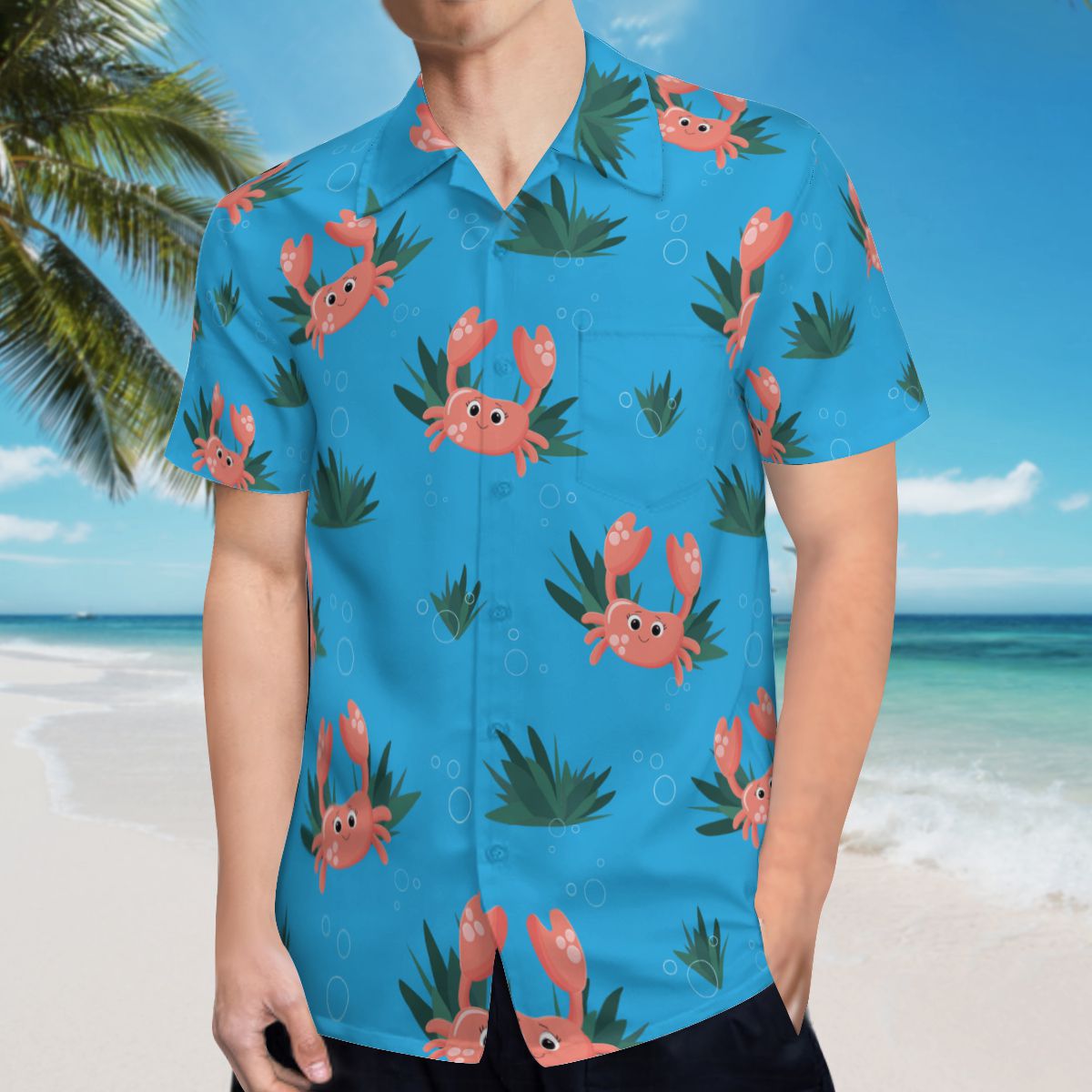 Cute Pink Crab Hawaiian Shirts No.XOOOLT