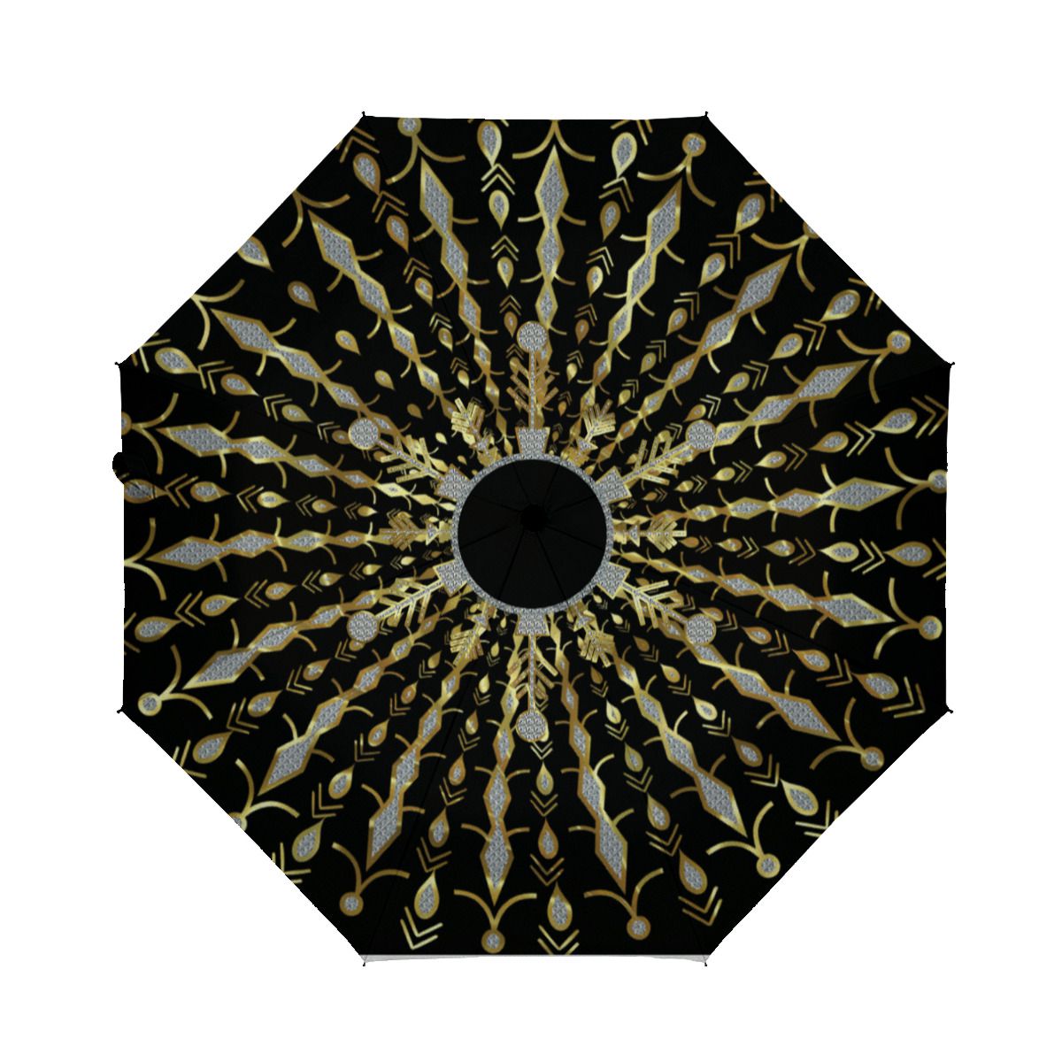 Black Gold And Diamonds Glitter Brushed Polyester Umbrella No.YQ9G56