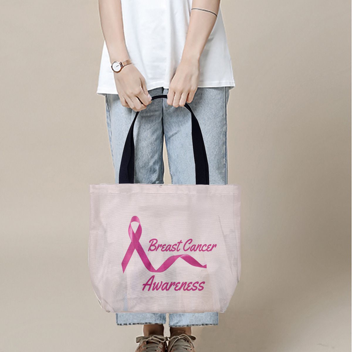 Breast Cancer Awareness Canvas Bag No.CJFEUX