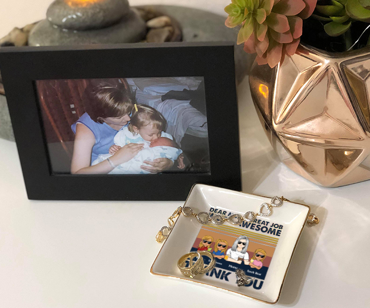 Ceramic Ring Dish Jewelry Tray for Mom Sister Friends