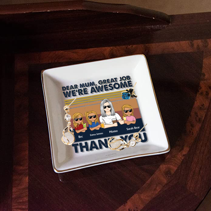 Ceramic Ring Dish Jewelry Tray for Mom Sister Friends