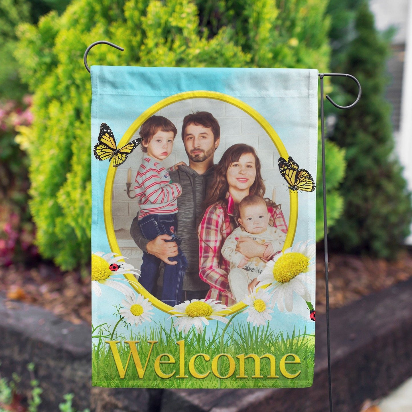 Personalized Loves Me, Loves Me Not House Flag & Garden Flag