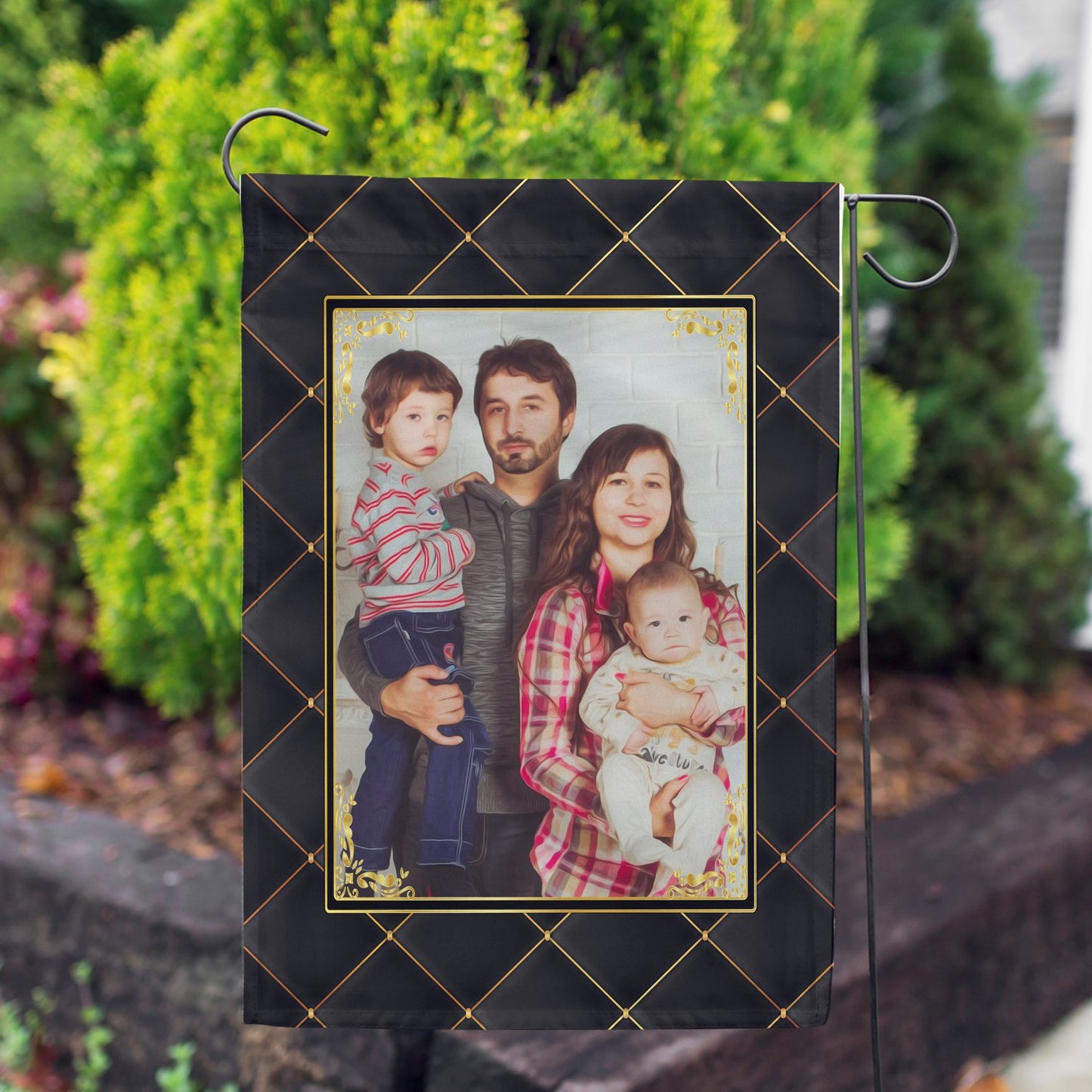 Personalized Quilted Royalty House Flag & Garden Flag