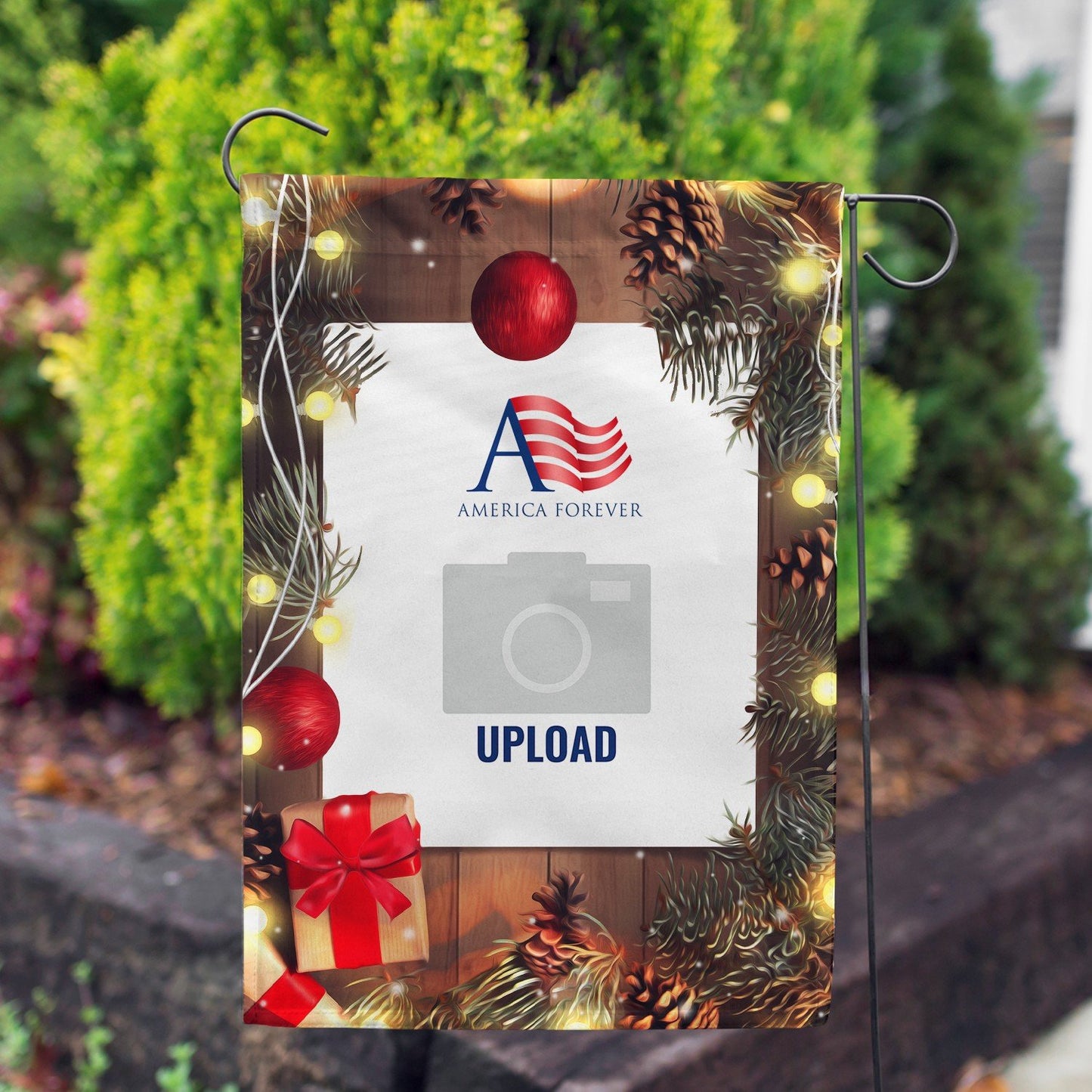 Personalized Wood Panel Lights House Flag & Garden Flag