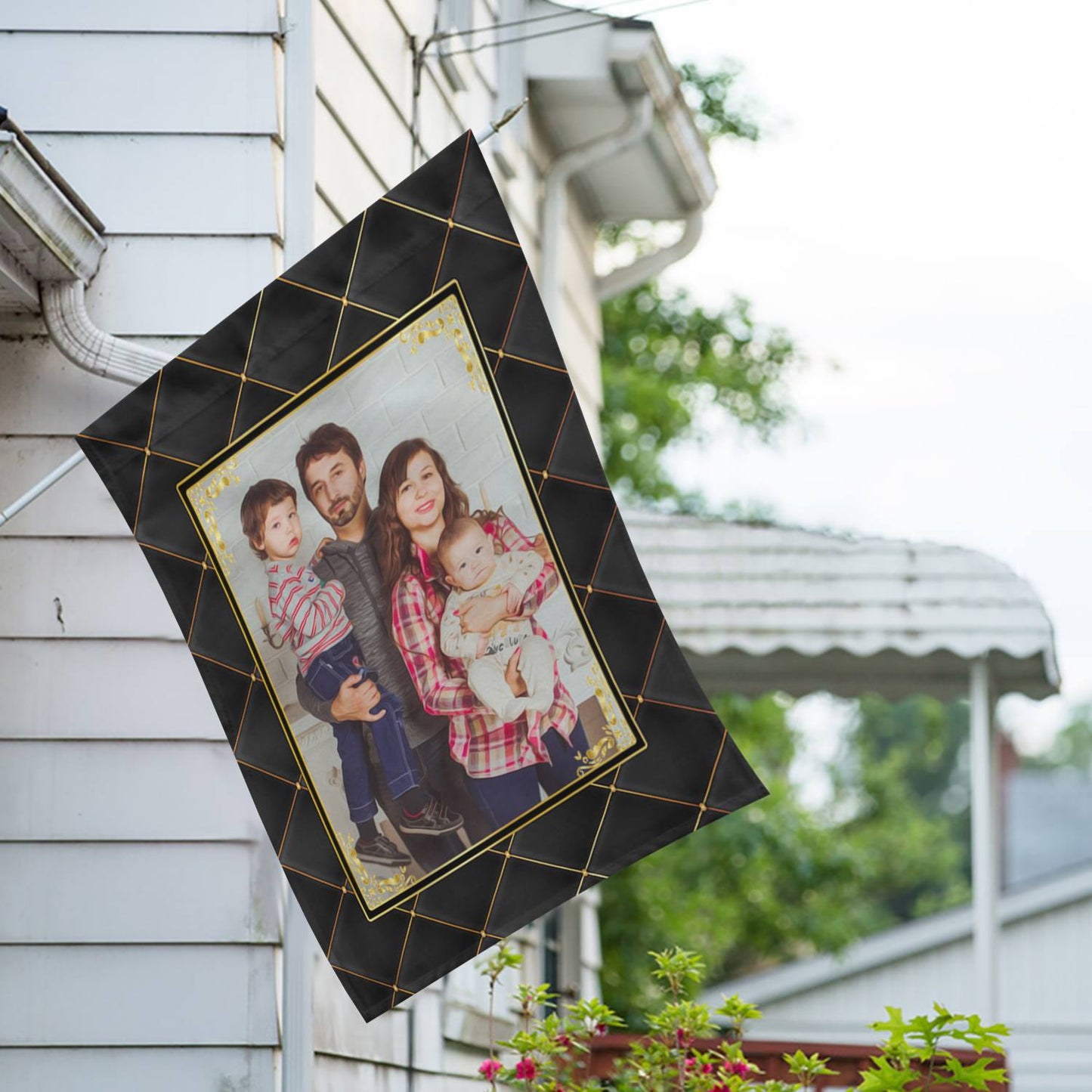 Personalized Quilted Royalty House Flag & Garden Flag