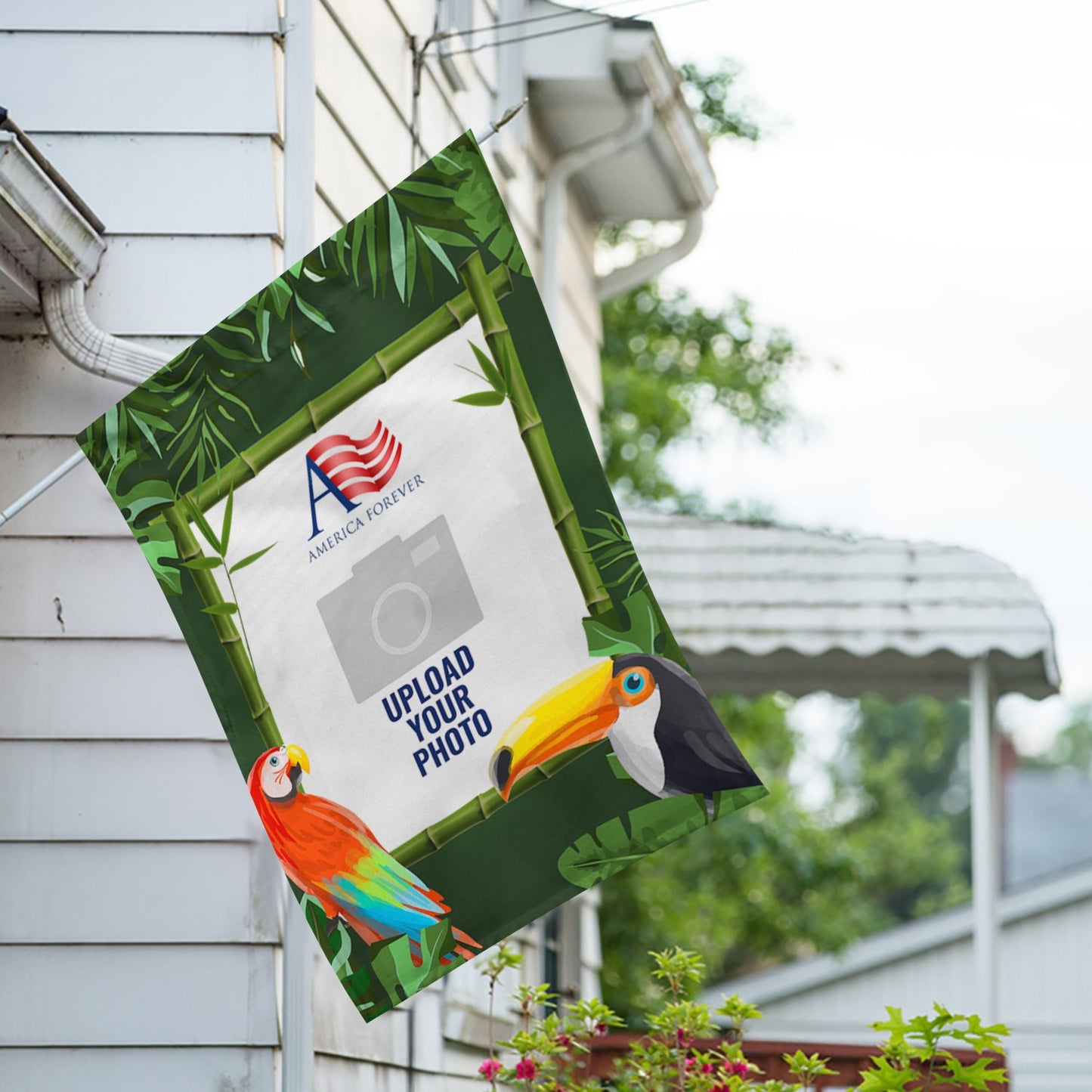 Personalized Tropical Birds House Flag & Garden Flag