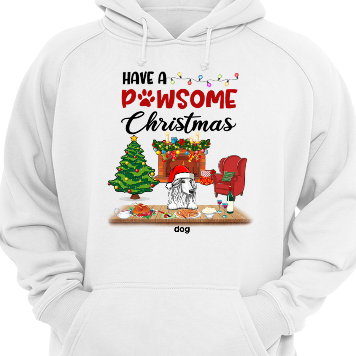 Have A Pawsome Christmas Dogs Personalized Hoodie Sweatshirt