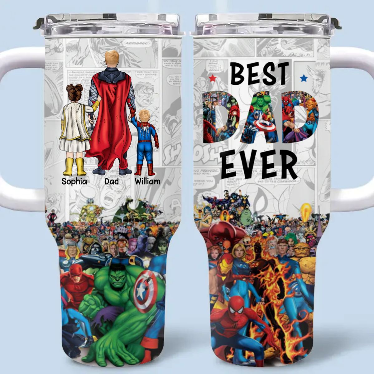 Best Dad Ever - Gift For Dad - Personalized 40oz Tumbler With Straw