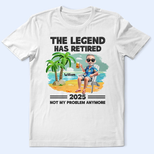 The Legend Has Retired Vintage Cartoon - Personalized T Shirt