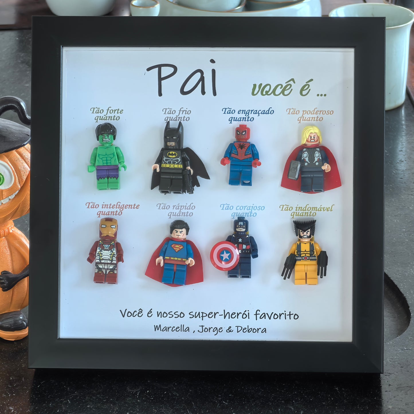 Pai, você é meu herói - Presente para o pai - Porta-retratos personalizado