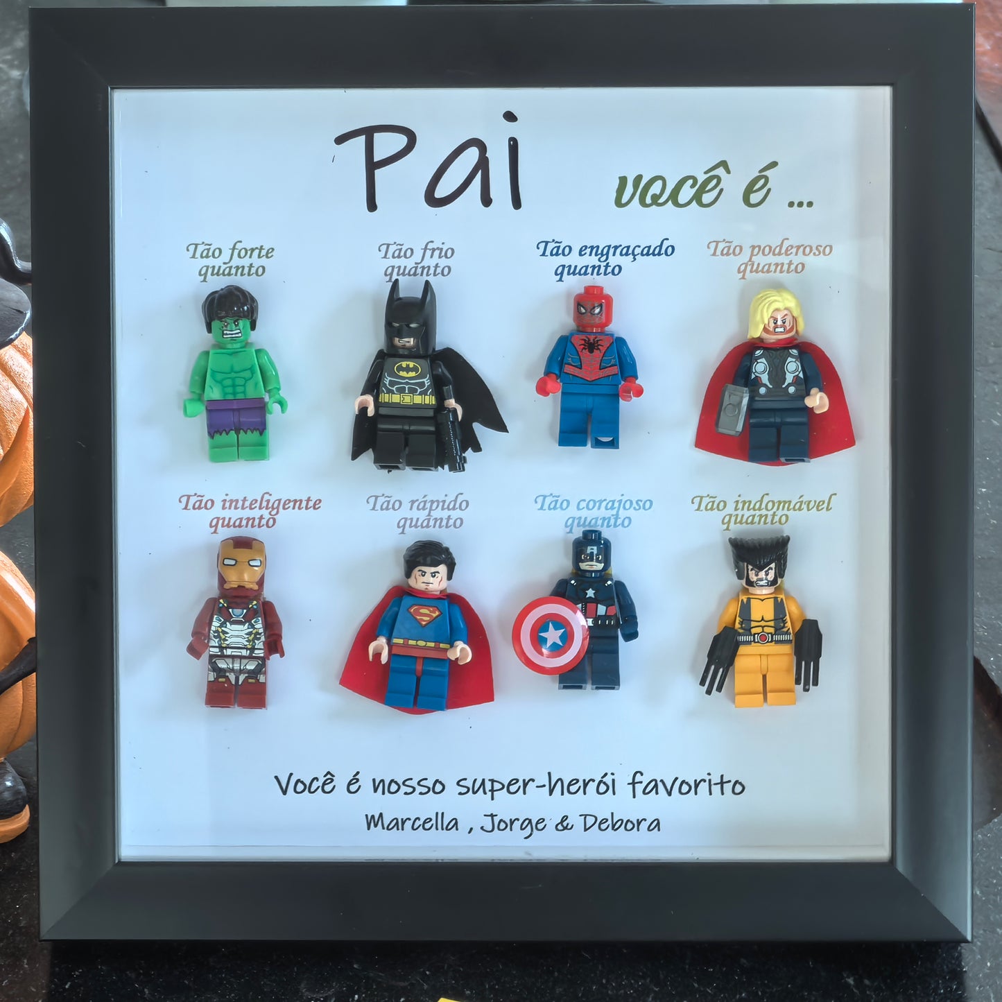 Pai, você é meu herói - Presente para o pai - Porta-retratos personalizado