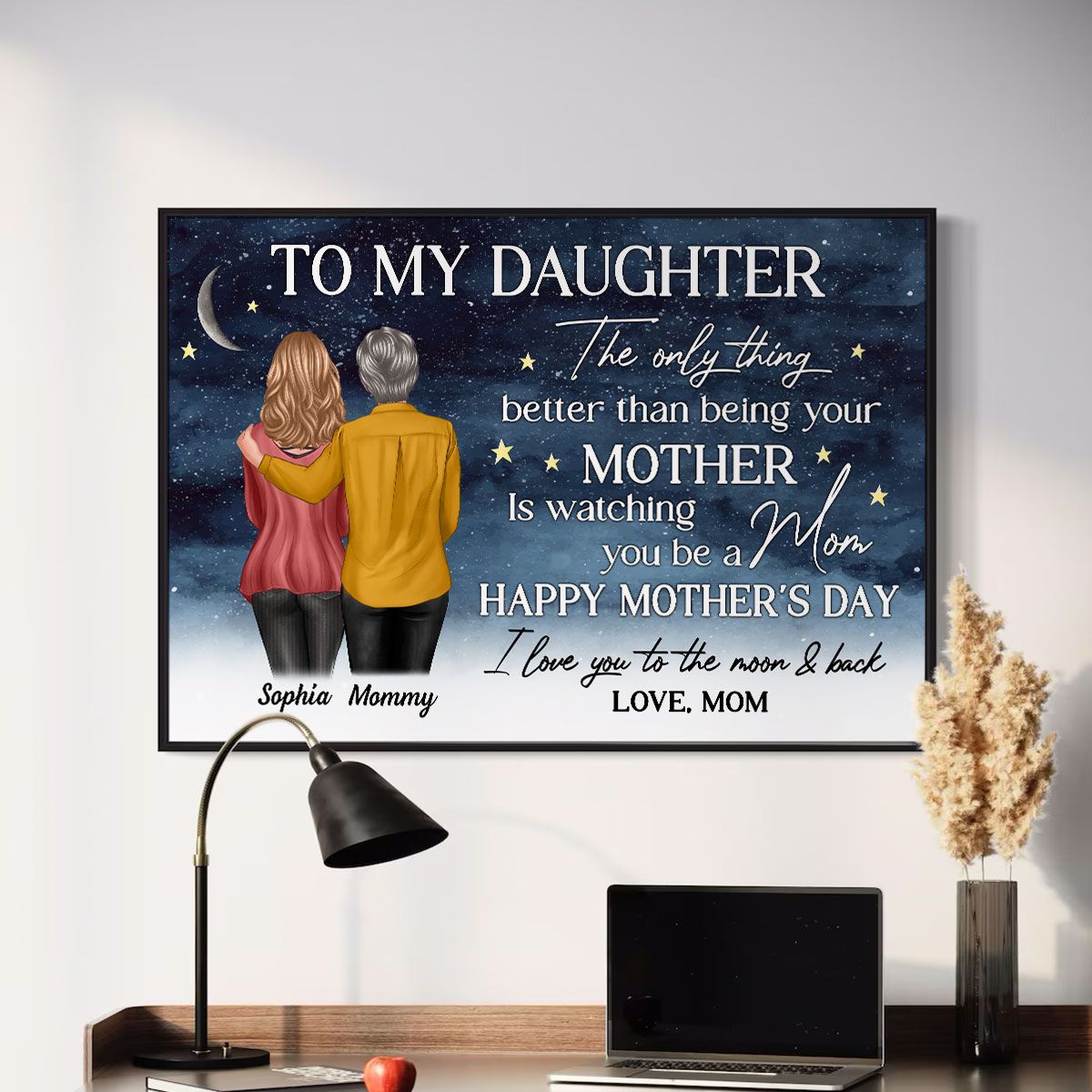 Starry Night To My Daughter From Mom Happy Mother's Day Personalized Canvas, Mother's Day Gift For Daughter