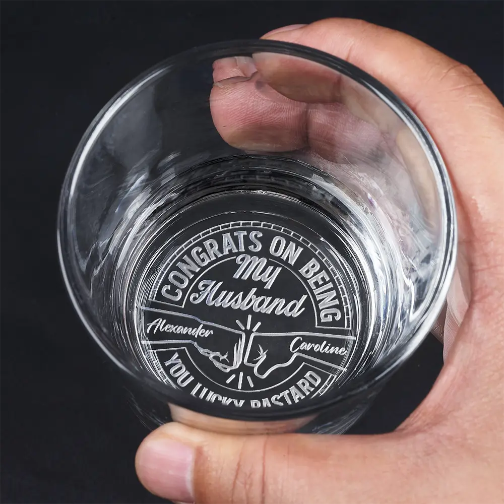 Congrats On Being My Brother You Lucky Man - Personalized Engraved Whiskey Glass