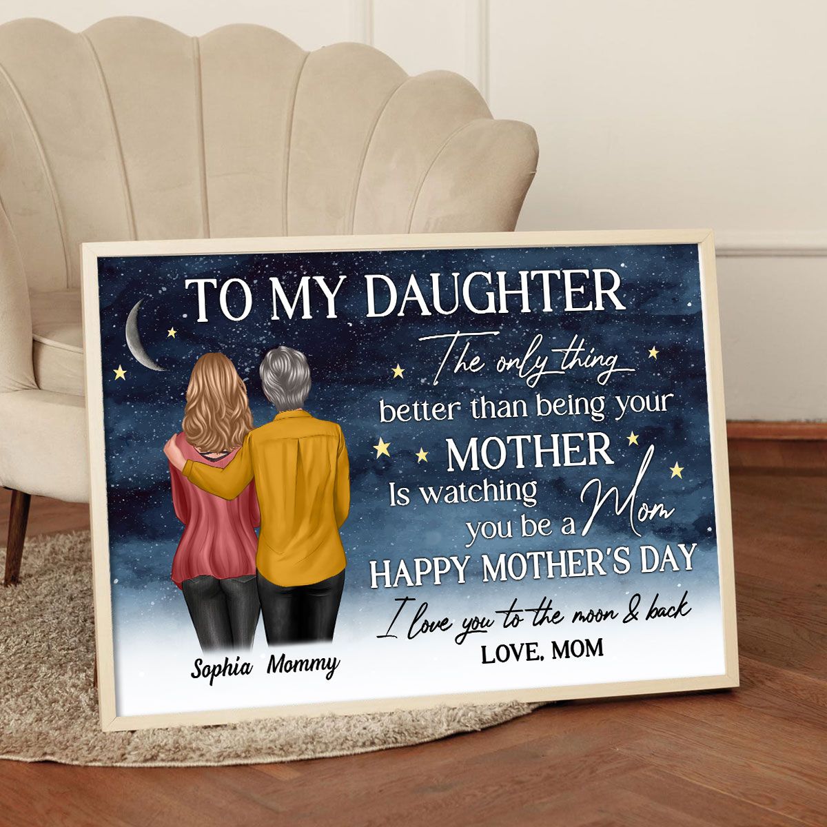 Starry Night To My Daughter From Mom Happy Mother's Day Personalized Canvas, Mother's Day Gift For Daughter