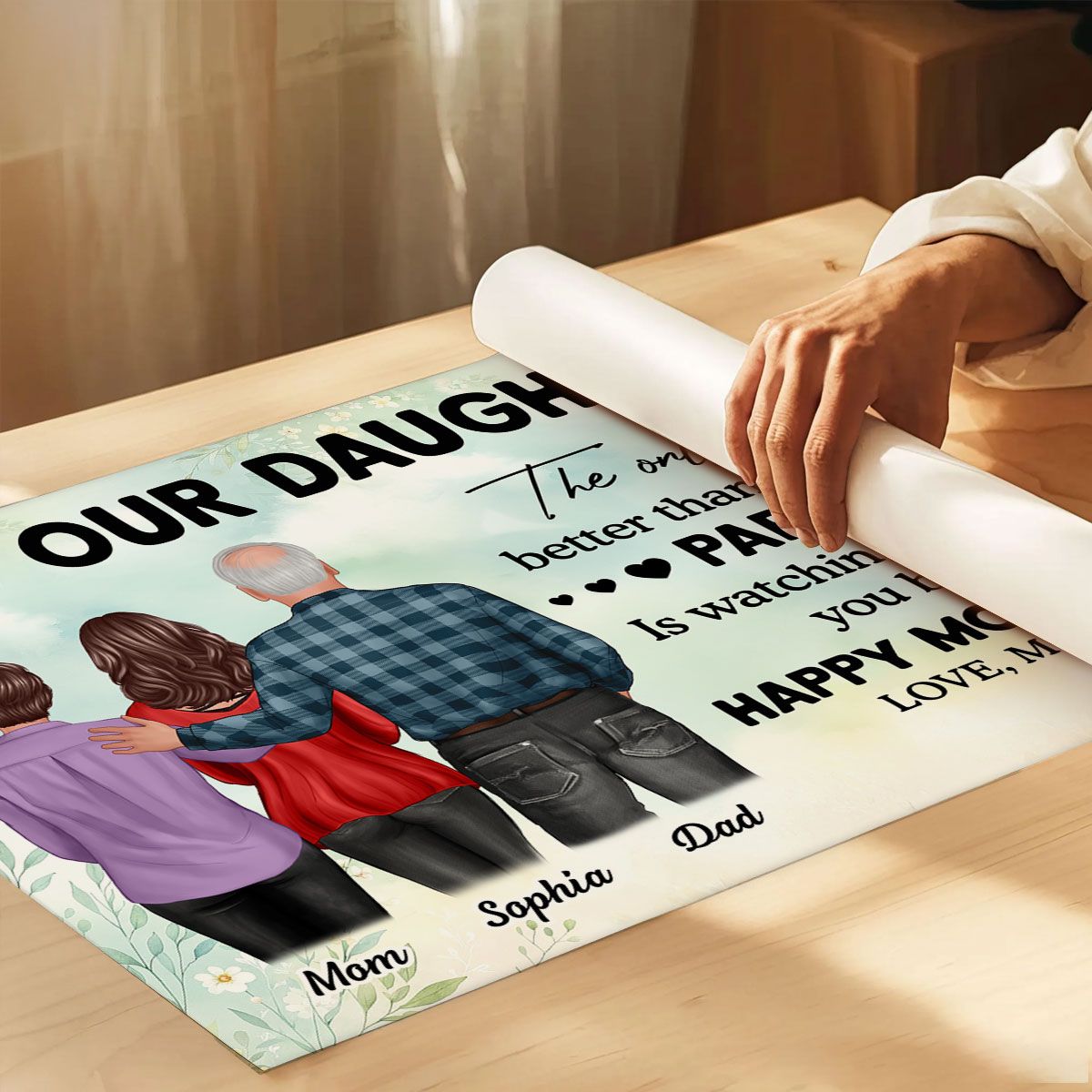 To My Daughter From Dad And Mom Personalized Canvas