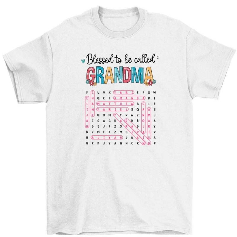 Blessed To Be Called Grandma Word Search Puzzle - Personalized Shirt - Mother's Day Gift For Grandma Mom