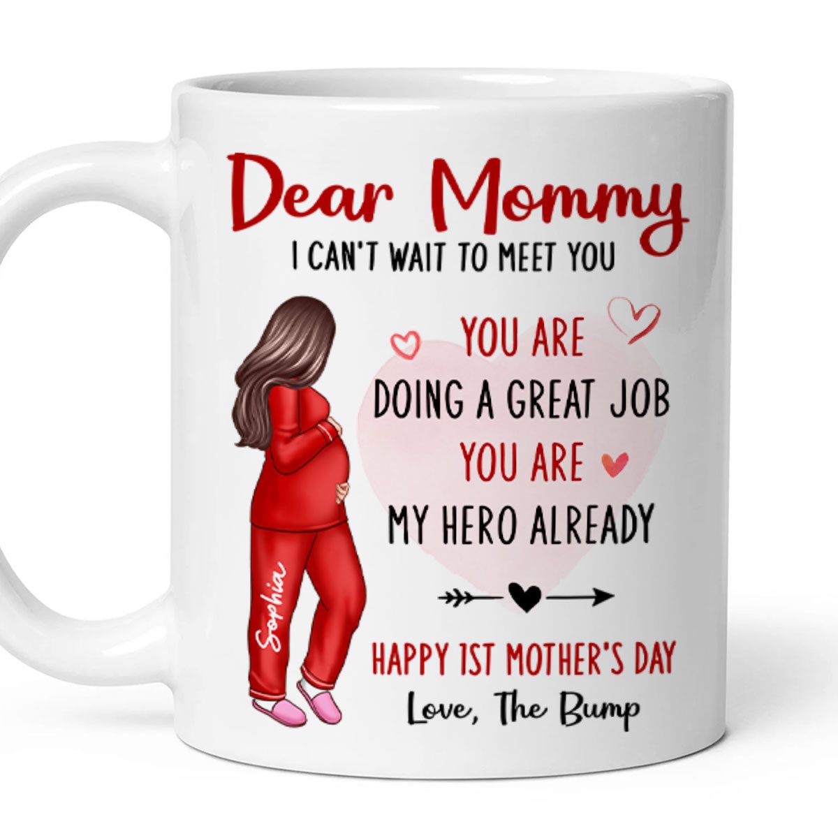 Happy First Mother's Day Pregnancy Mom From The Bump Personalized Mug