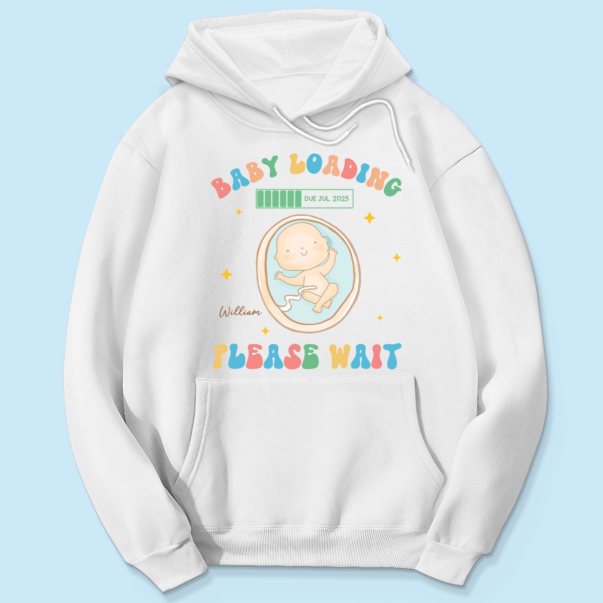 Baby Loading Please Wait Personalized Shirt for New Mom, Pregnancy Announcement Gift for Her, Cute Baby Announcement Shirt for Pregnancy Reveal Shirt